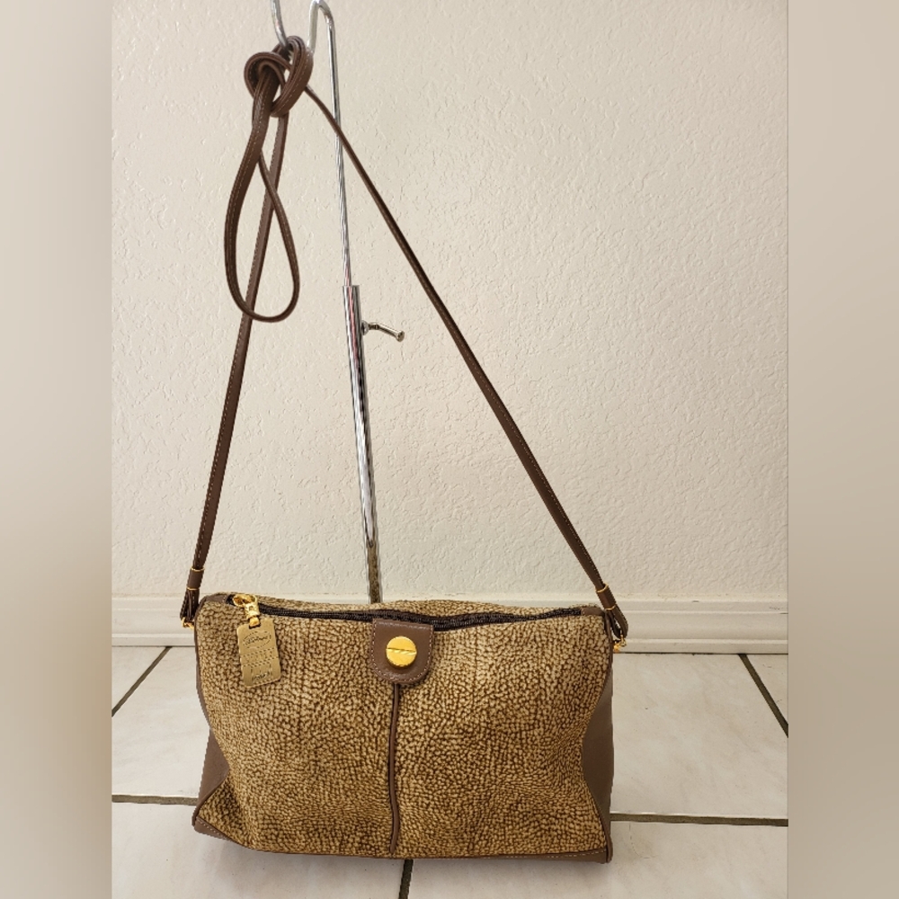 Elegant Brown and Tan Crossbody Bag